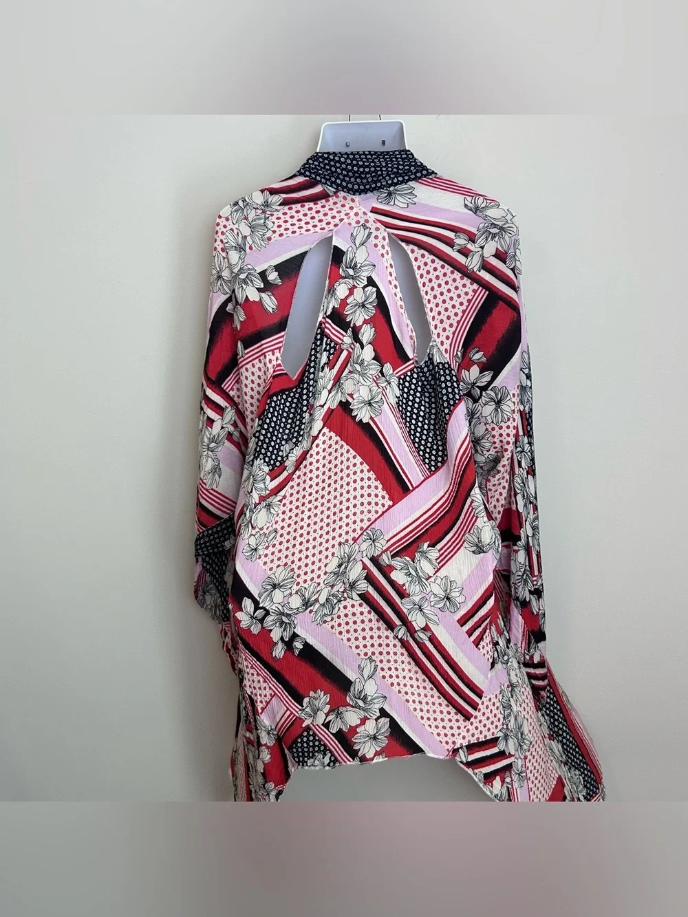 Free People Morning Glory Kimono Womens OS Multi Color Boho Cutout Back Whimsy